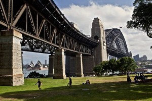 view under sydney harbour bridge